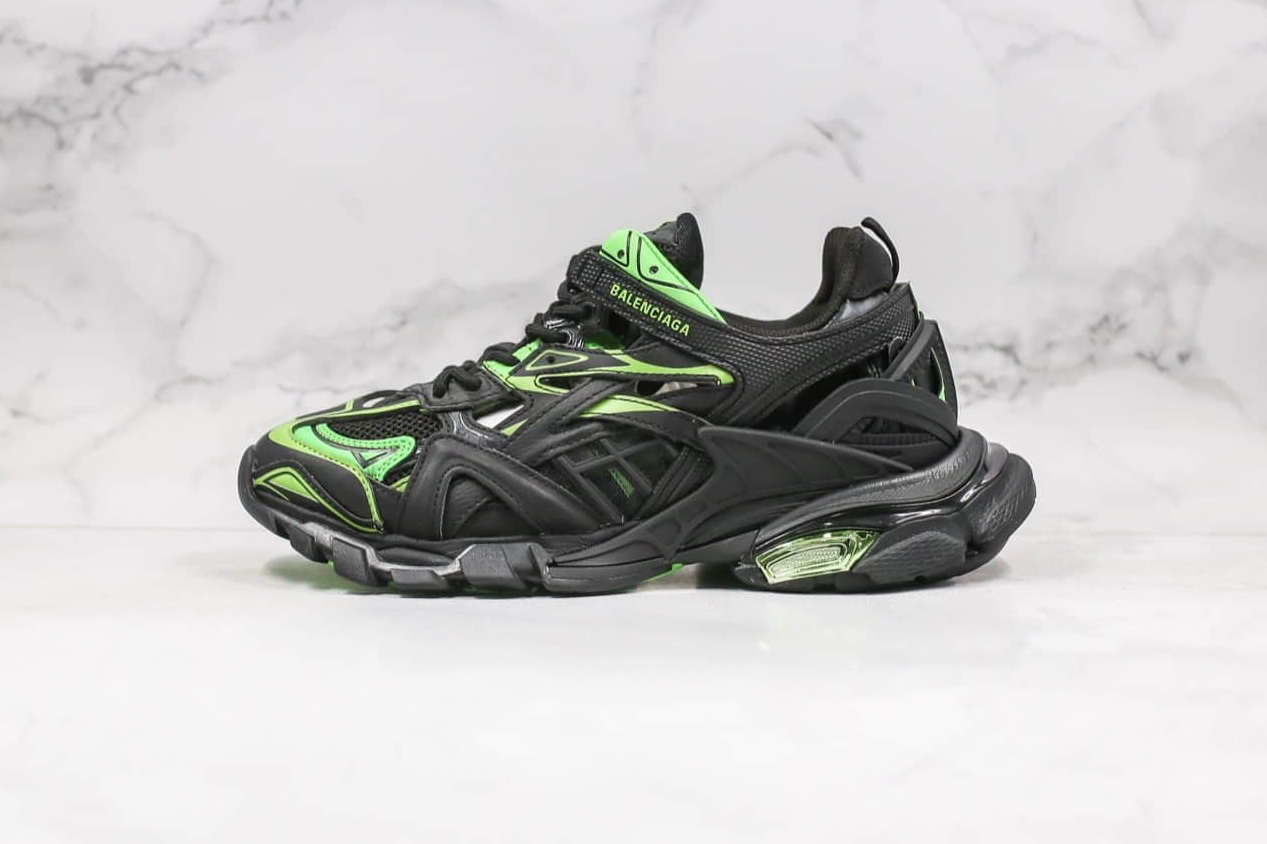 Balenciaga Track.2 Trainer 'Black Green' 568614W2GN31086 - Stylish and Unique Athletic Shoes