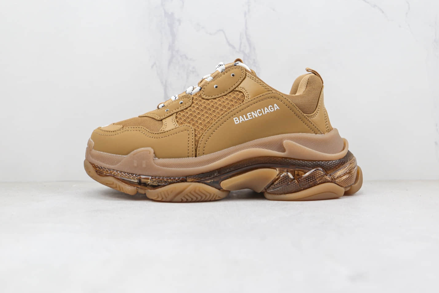 Balenciaga Triple S Clear Sole Brown 541624W2GA12706 – Stylish and Unique Sneakers for Fashion Enthusiasts