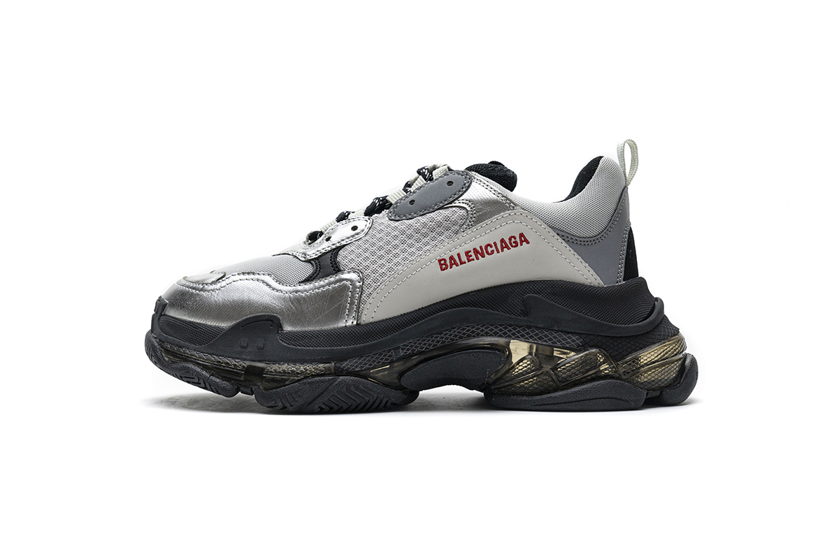 Balenciaga Triple S Black Silver 541624 W09E1 7320 - Premium Chunky Sneakers for Men