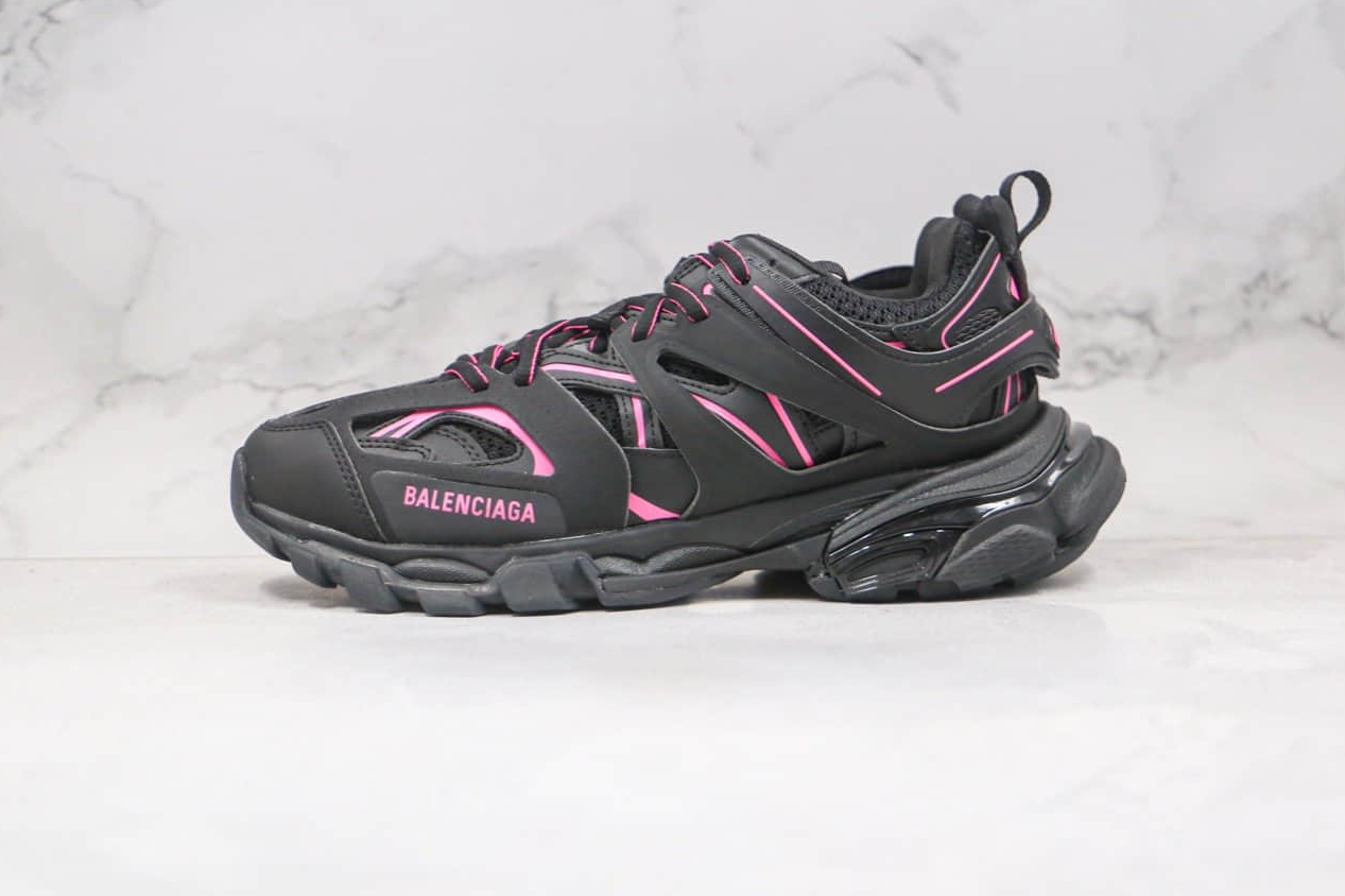Balenciaga Track Sneaker Black Neon Pink - Stylish and Bold Footwear