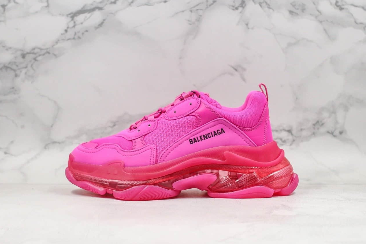 Balenciaga Triple S Clear Sole Pink Sports Shoes – 541624W2FG15059