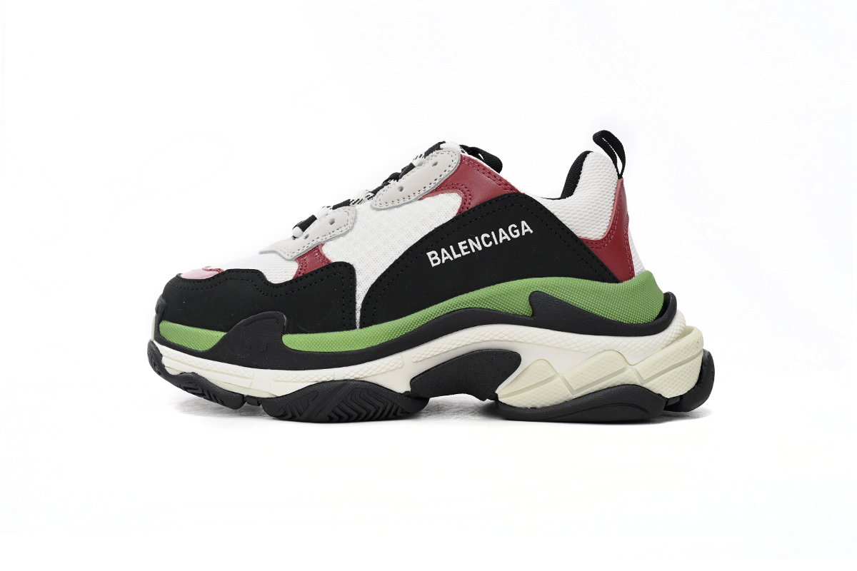 Balenciaga Triple White Red and Green 524039 W090H 7078 - Iconic Style with a Bold Twist