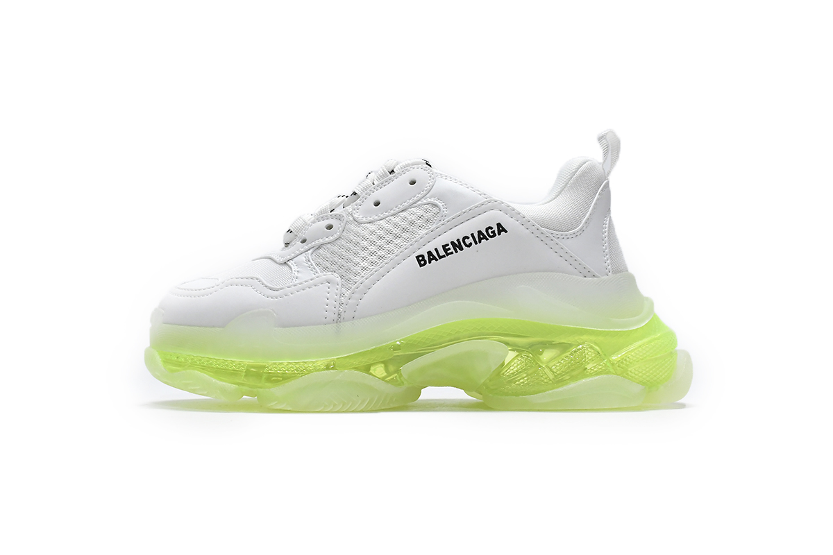 Balenciaga Triple S Sneaker Clear Sole—White Fluo Yellow