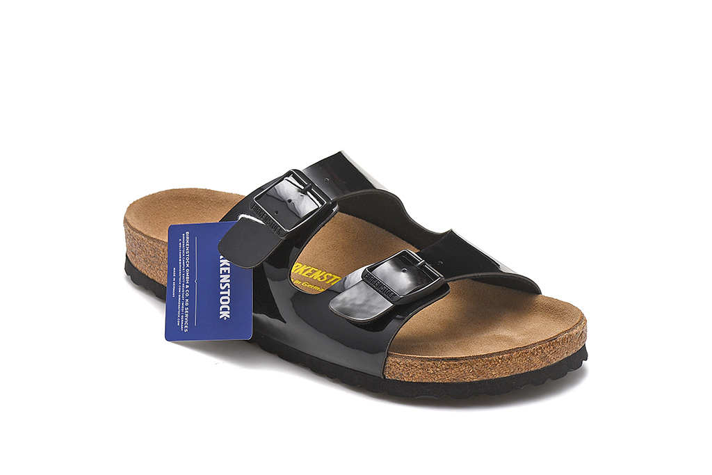Birkenstock Arizona Black Patent Leather Slippers - Classic Comfort and Style