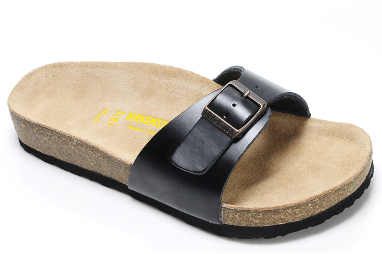 Birkenstock Madrid Black Leather Sandals - Classic and Comfortable