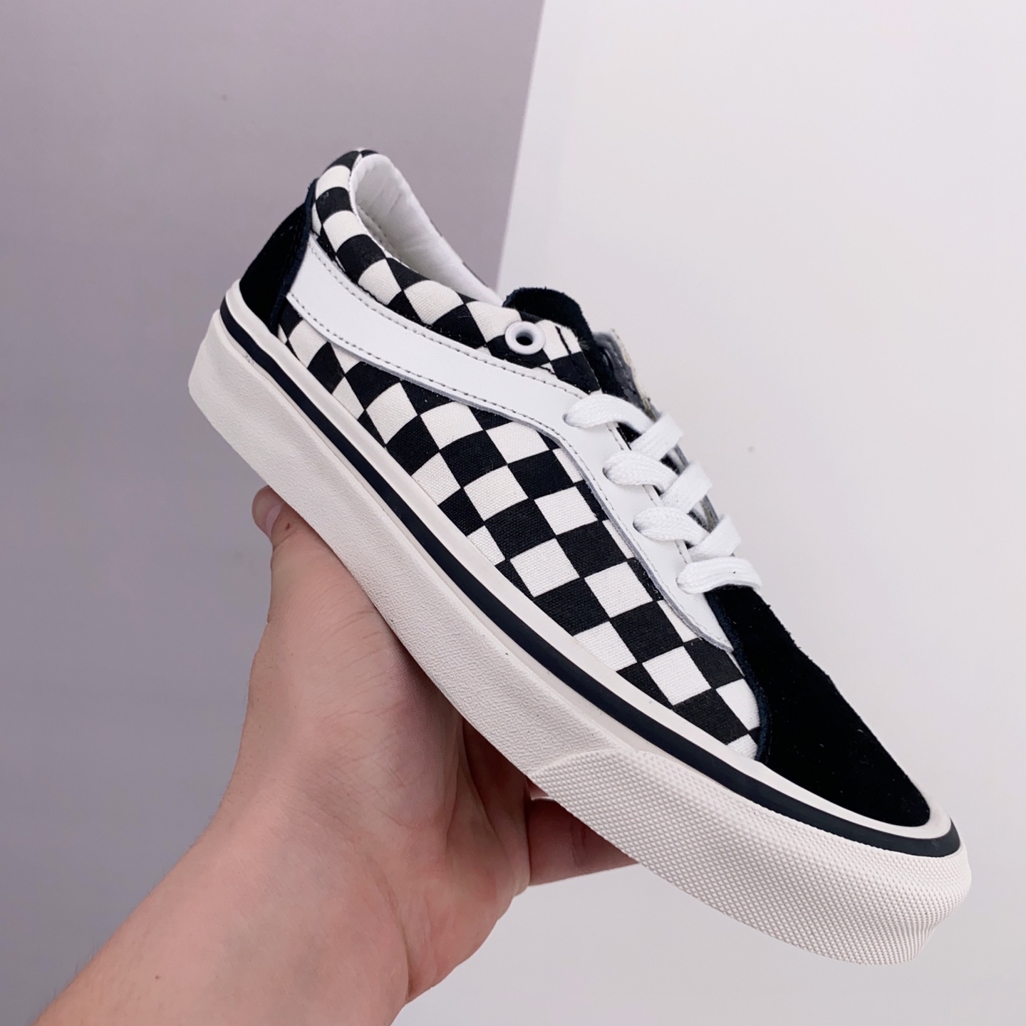 Vans Bold Ni Checkerboard 'Black Marshmallow' - Stylish and Versatile Shoes for Men