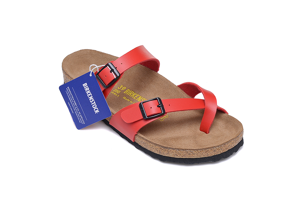 Birkenstock Mayari Birko-Flor Red Leather Sandals | Premium Comfort & Style
